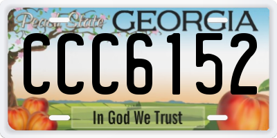 GA license plate CCC6152