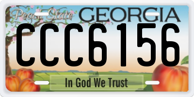 GA license plate CCC6156
