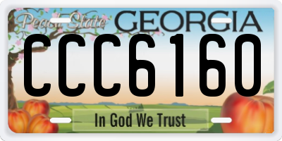 GA license plate CCC6160