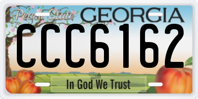 GA license plate CCC6162
