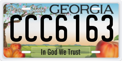 GA license plate CCC6163