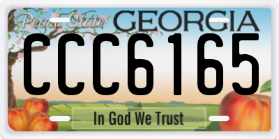 GA license plate CCC6165