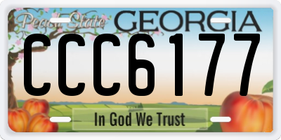 GA license plate CCC6177