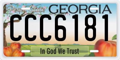 GA license plate CCC6181