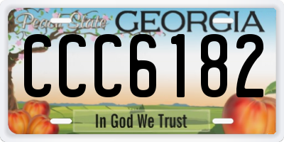 GA license plate CCC6182