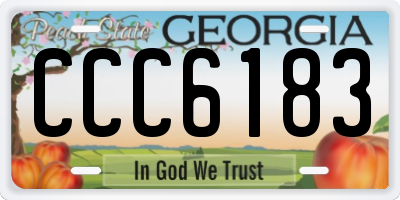 GA license plate CCC6183