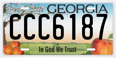 GA license plate CCC6187