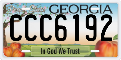 GA license plate CCC6192