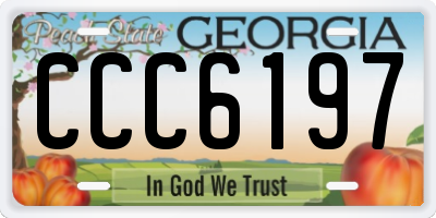 GA license plate CCC6197