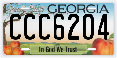 GA license plate CCC6204