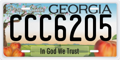 GA license plate CCC6205