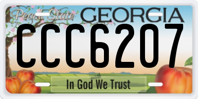 GA license plate CCC6207