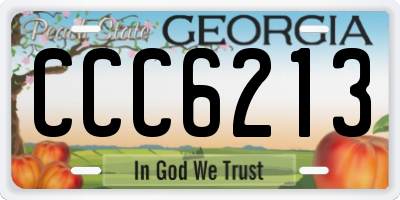 GA license plate CCC6213