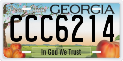 GA license plate CCC6214