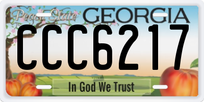 GA license plate CCC6217