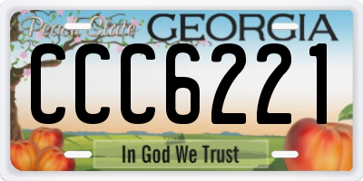 GA license plate CCC6221
