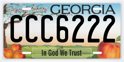 GA license plate CCC6222