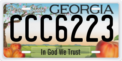 GA license plate CCC6223