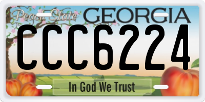 GA license plate CCC6224