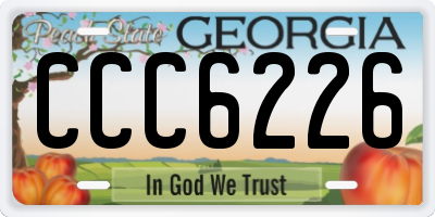 GA license plate CCC6226