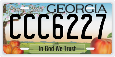 GA license plate CCC6227