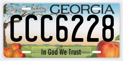 GA license plate CCC6228