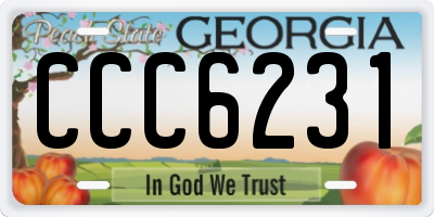 GA license plate CCC6231