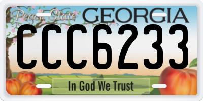 GA license plate CCC6233