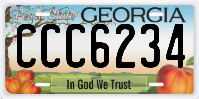 GA license plate CCC6234