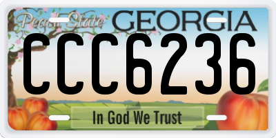 GA license plate CCC6236