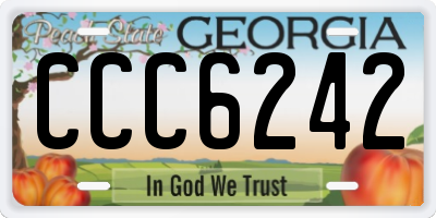 GA license plate CCC6242