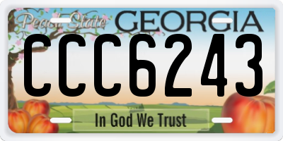 GA license plate CCC6243