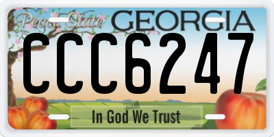 GA license plate CCC6247