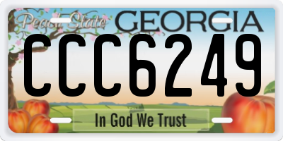 GA license plate CCC6249