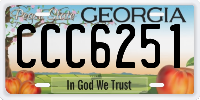 GA license plate CCC6251