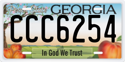 GA license plate CCC6254