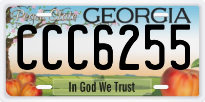 GA license plate CCC6255