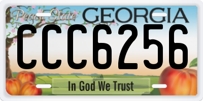GA license plate CCC6256