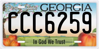 GA license plate CCC6259
