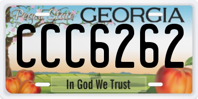 GA license plate CCC6262