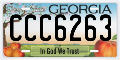 GA license plate CCC6263