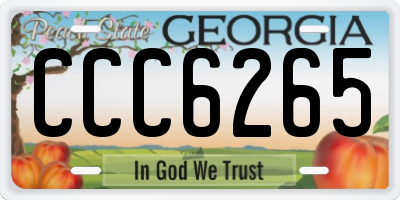 GA license plate CCC6265