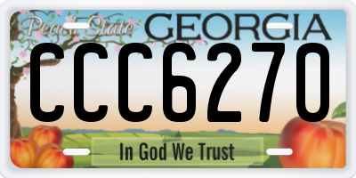 GA license plate CCC6270