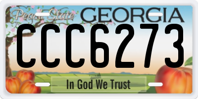 GA license plate CCC6273