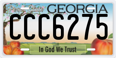 GA license plate CCC6275