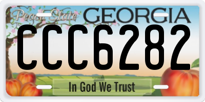 GA license plate CCC6282