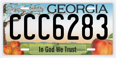 GA license plate CCC6283
