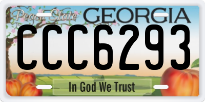 GA license plate CCC6293