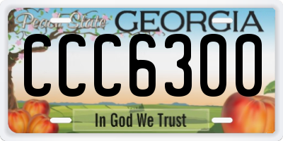 GA license plate CCC6300