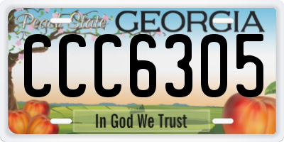 GA license plate CCC6305
